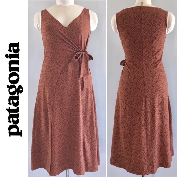 Patagonia Dresses & Skirts - Patagonia Wrapped Summer Brown Dress A022